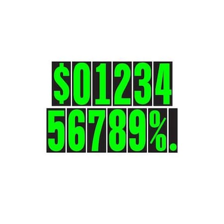 5 1/2 Chartreuse Adhesive Windshield Numbers: 8 Pk